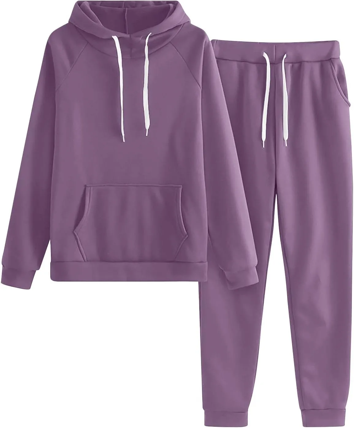 2 Piece Sweatsuits for Women Fleece Lined Tracksuit Athletic Gym Outfits Hoodie Joggers Lounge Set with Pockets