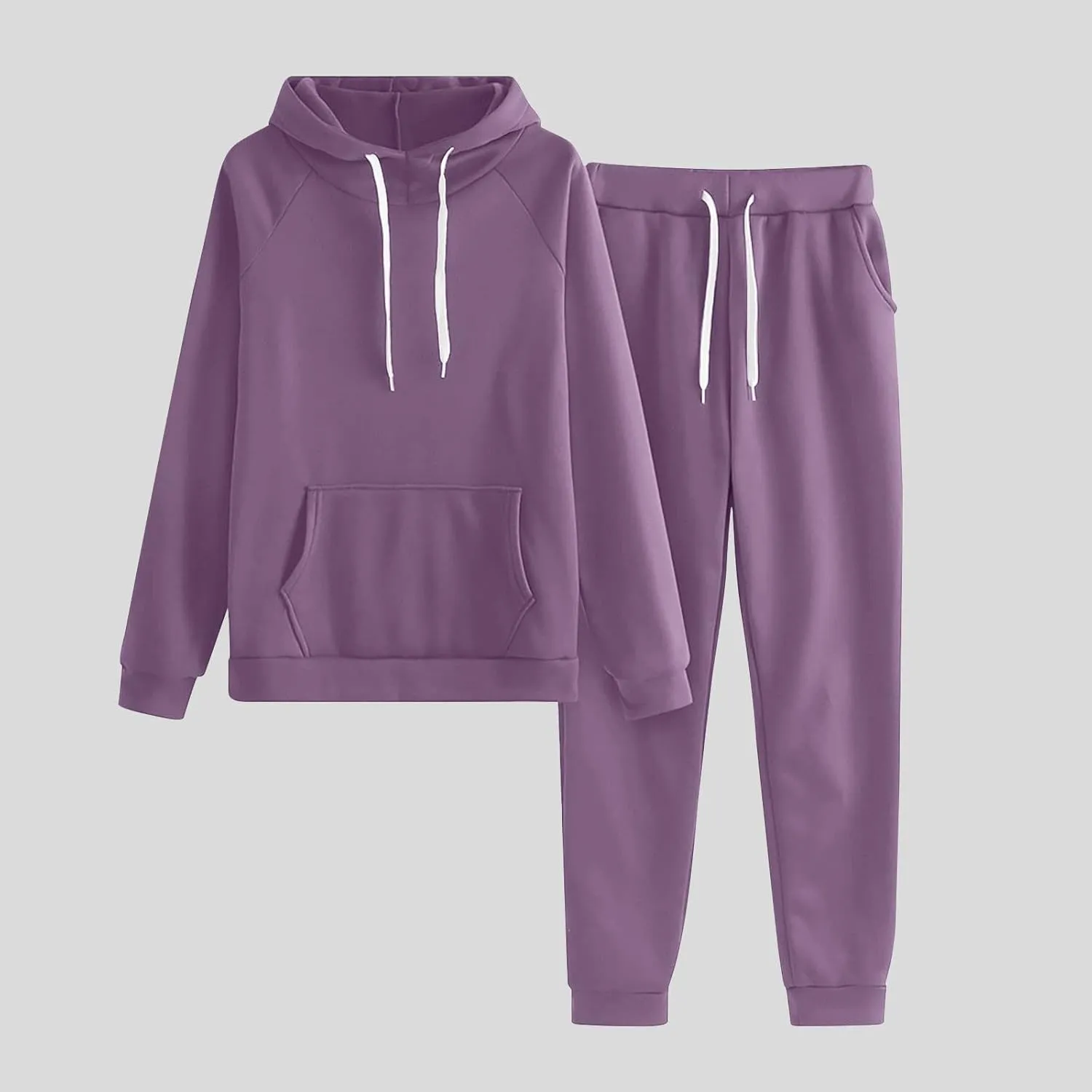 2 Piece Sweatsuits for Women Fleece Lined Tracksuit Athletic Gym Outfits Hoodie Joggers Lounge Set with Pockets