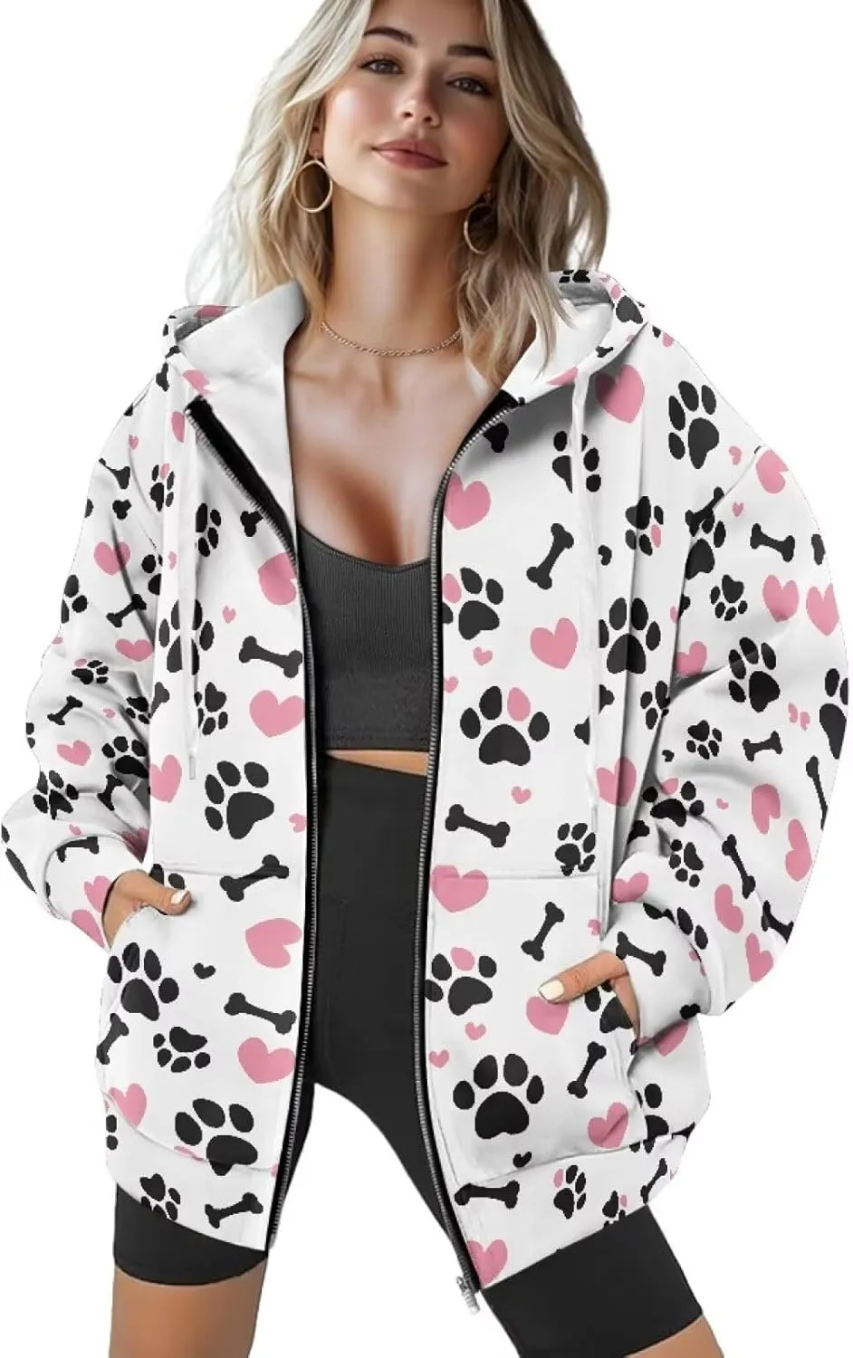 AFPANQZ Womens Athletic Hoodies Oversize Loose Zip Up Long Sleeve Crewneck Tops Soft Comfy Roundneck Pullovers Fall Outfit