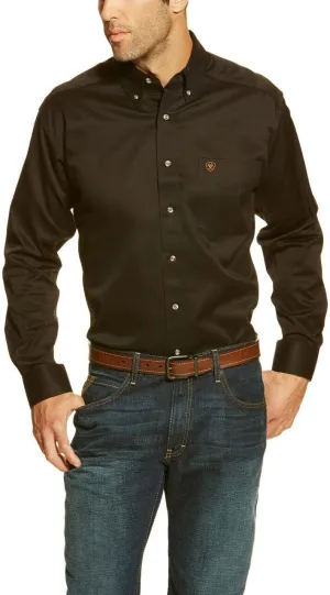 ARIAT Men's Solid Twill Fitted Shirt