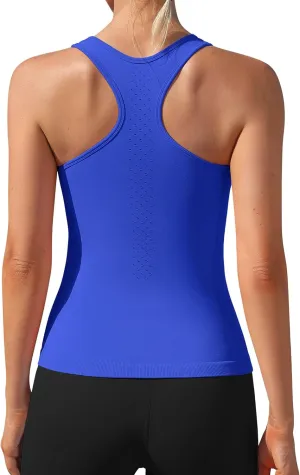 ATTRACO Womens Tank Tops Square Neck Fitted Sleeveless Shirts Seamless Ribbed Basic Top