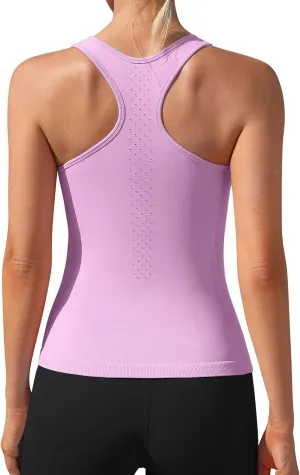 ATTRACO Womens Tank Tops Square Neck Fitted Sleeveless Shirts Seamless Ribbed Basic Top