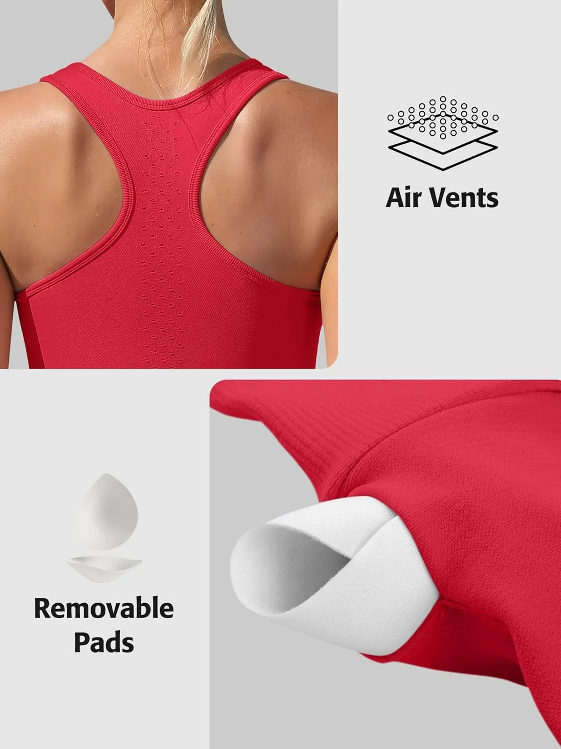ATTRACO Womens Tank Tops Square Neck Fitted Sleeveless Shirts Seamless Ribbed Basic Top