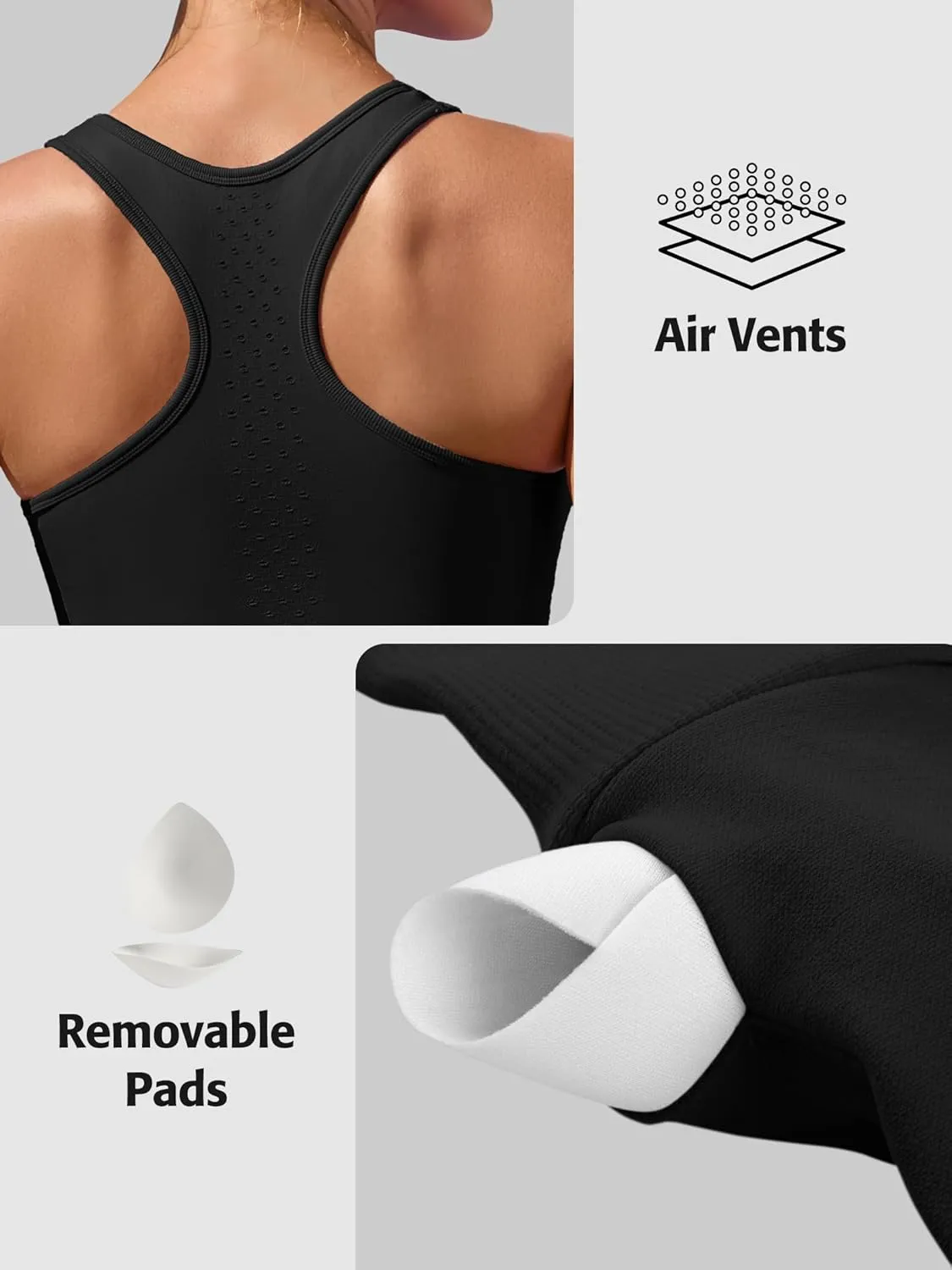 ATTRACO Womens Tank Tops Square Neck Fitted Sleeveless Shirts Seamless Ribbed Basic Top