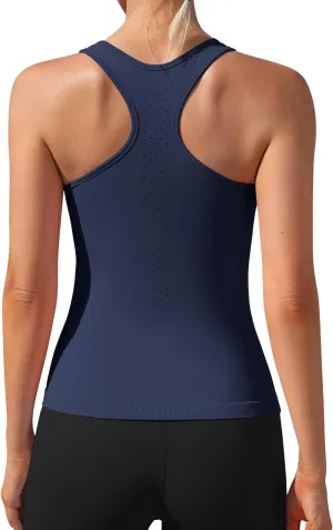 ATTRACO Womens Tank Tops Square Neck Fitted Sleeveless Shirts Seamless Ribbed Basic Top