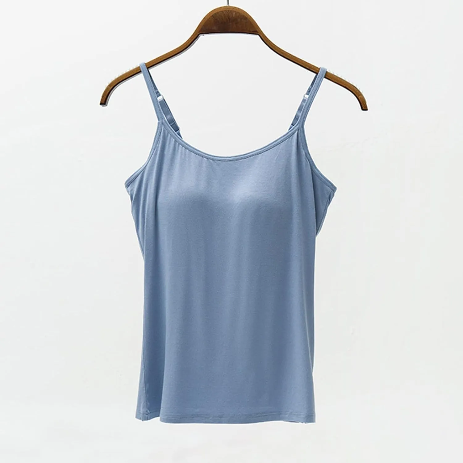 Black Spaghetti Strap Tank for Women Solid Color Crewneck Smooth Lightweight Basic Shirts Workout Athletic Tanks