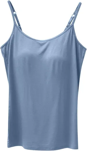 Black Spaghetti Strap Tank for Women Solid Color Crewneck Smooth Lightweight Basic Shirts Workout Athletic Tanks