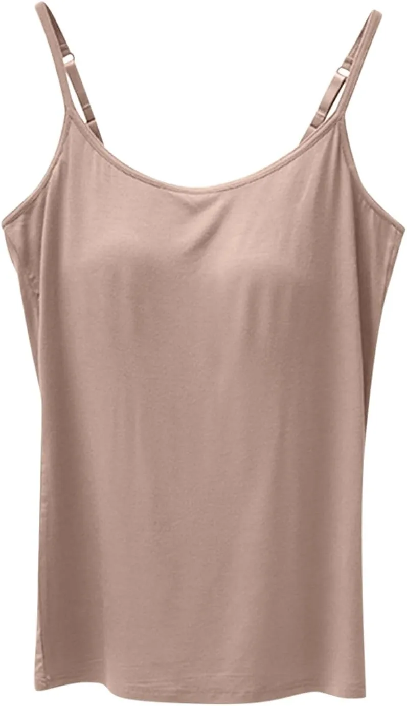 Black Spaghetti Strap Tank for Women Solid Color Crewneck Smooth Lightweight Basic Shirts Workout Athletic Tanks