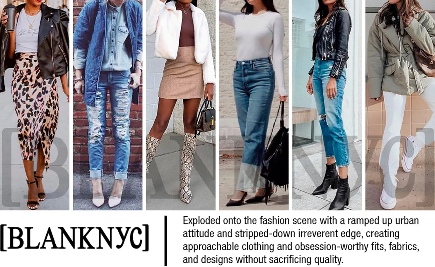 [BLANKNYC] Womens Luxury Clothing Semi Fitted Vegan Leather Motorcycle Jacket