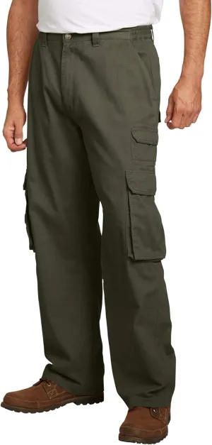 Boulder Creek by Kingsize Men's Big & Tall Ranger Side-Elastic Stacked Cargo Pocket Pants