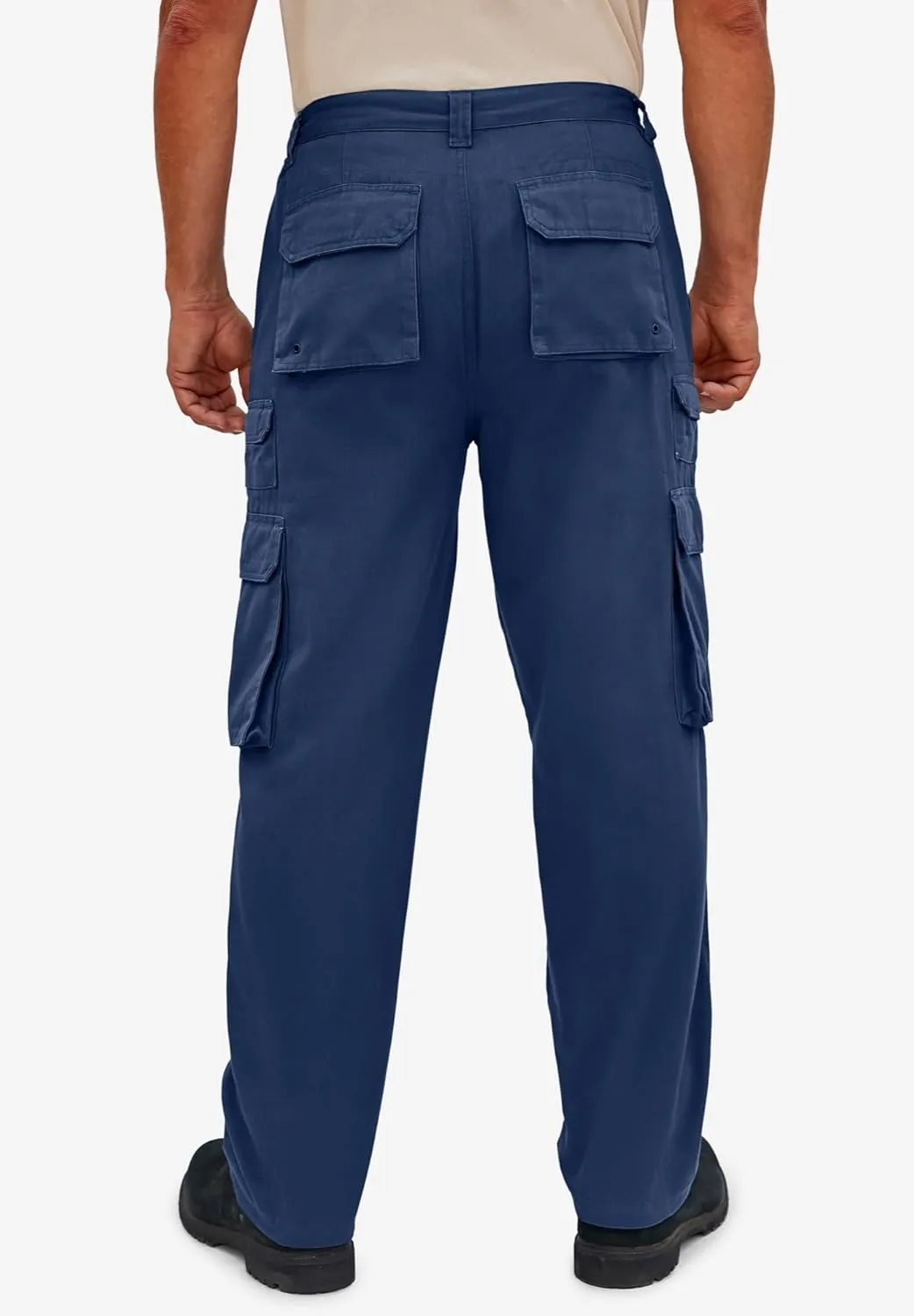 Boulder Creek by Kingsize Men's Big & Tall Ranger Side-Elastic Stacked Cargo Pocket Pants