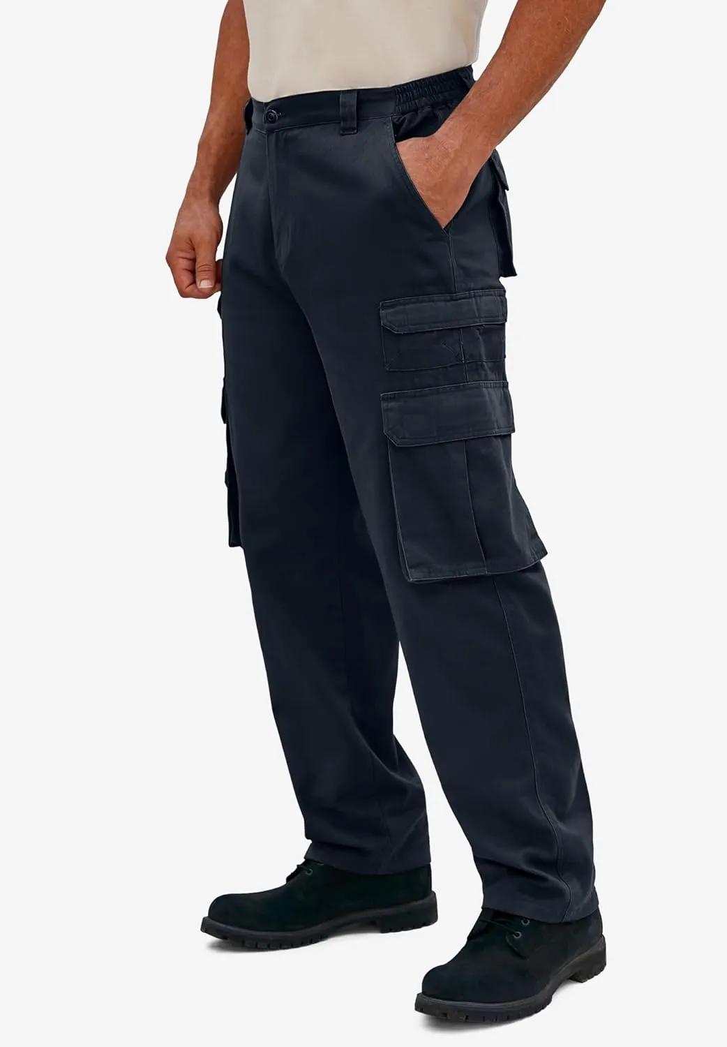 Boulder Creek by Kingsize Men's Big & Tall Ranger Side-Elastic Stacked Cargo Pocket Pants