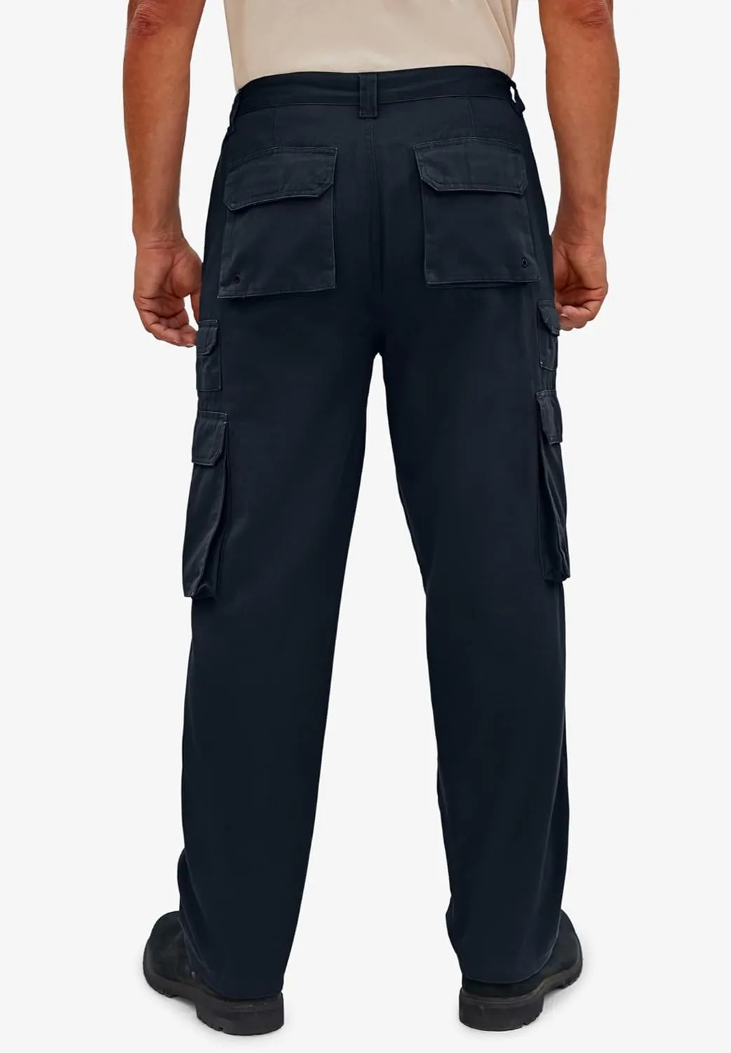 Boulder Creek by Kingsize Men's Big & Tall Ranger Side-Elastic Stacked Cargo Pocket Pants