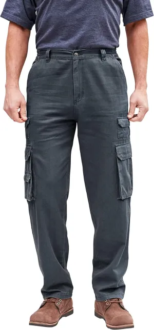 Boulder Creek by Kingsize Men's Big & Tall Ranger Side-Elastic Stacked Cargo Pocket Pants