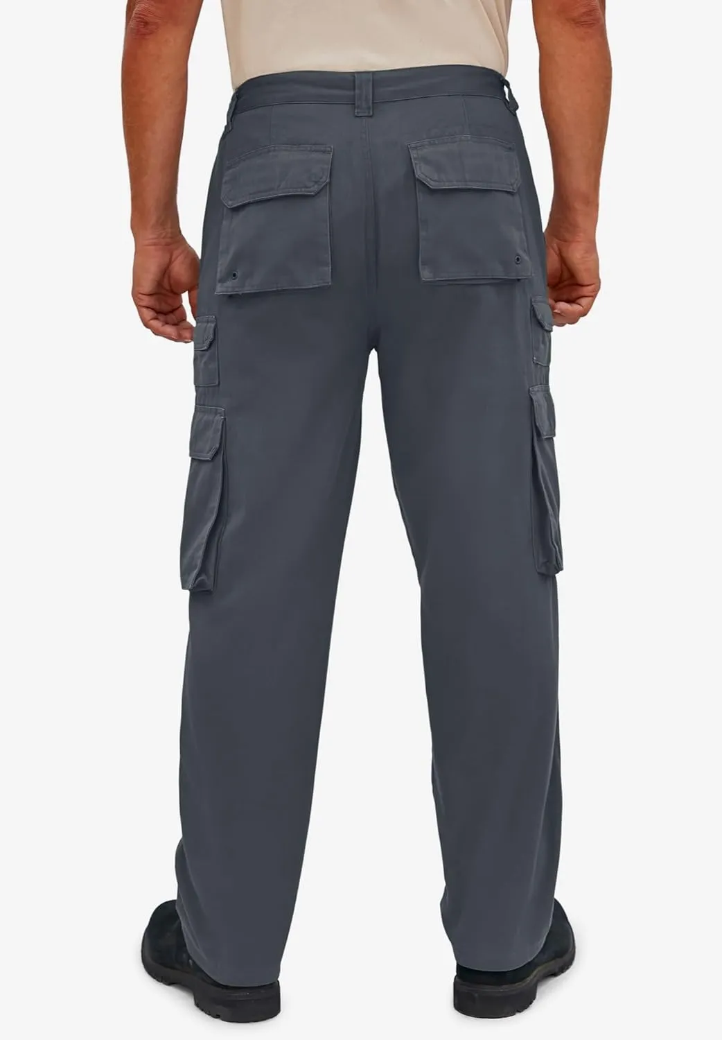 Boulder Creek by Kingsize Men's Big & Tall Ranger Side-Elastic Stacked Cargo Pocket Pants