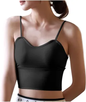 Bra Cami Tank with Built in Bra Sleeveless Lightweight Summer Cooling Tanks Tops V Neck Padded Undershirts for Women