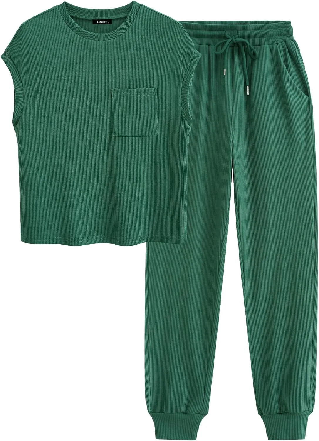 BTFBM Women's Two Piece Tracksuit Short Sleeve Tops Long Pants With Drawstring Outfits Jogger Sets