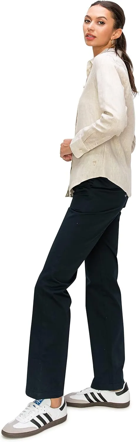 Cali1850 Women's Casual Linen Shirts – Classic Fit 100% Linen Long Sleeve Fitted Button Down Top Collared Blouse