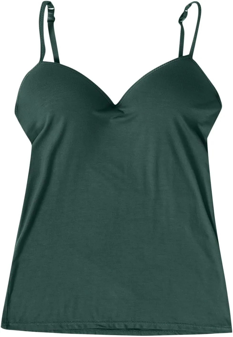 Camisole Tops for Women Built in Bra Slim Fit Crop Lightweight Quick Dry Padded Bras Sexy Vneck Layering Tank Tops