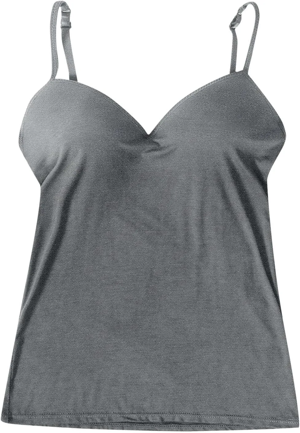 Camisole Tops for Women Built in Bra Slim Strap Ribbed Shelf Bra Tank Tops Athletic Yoga Padded Cami