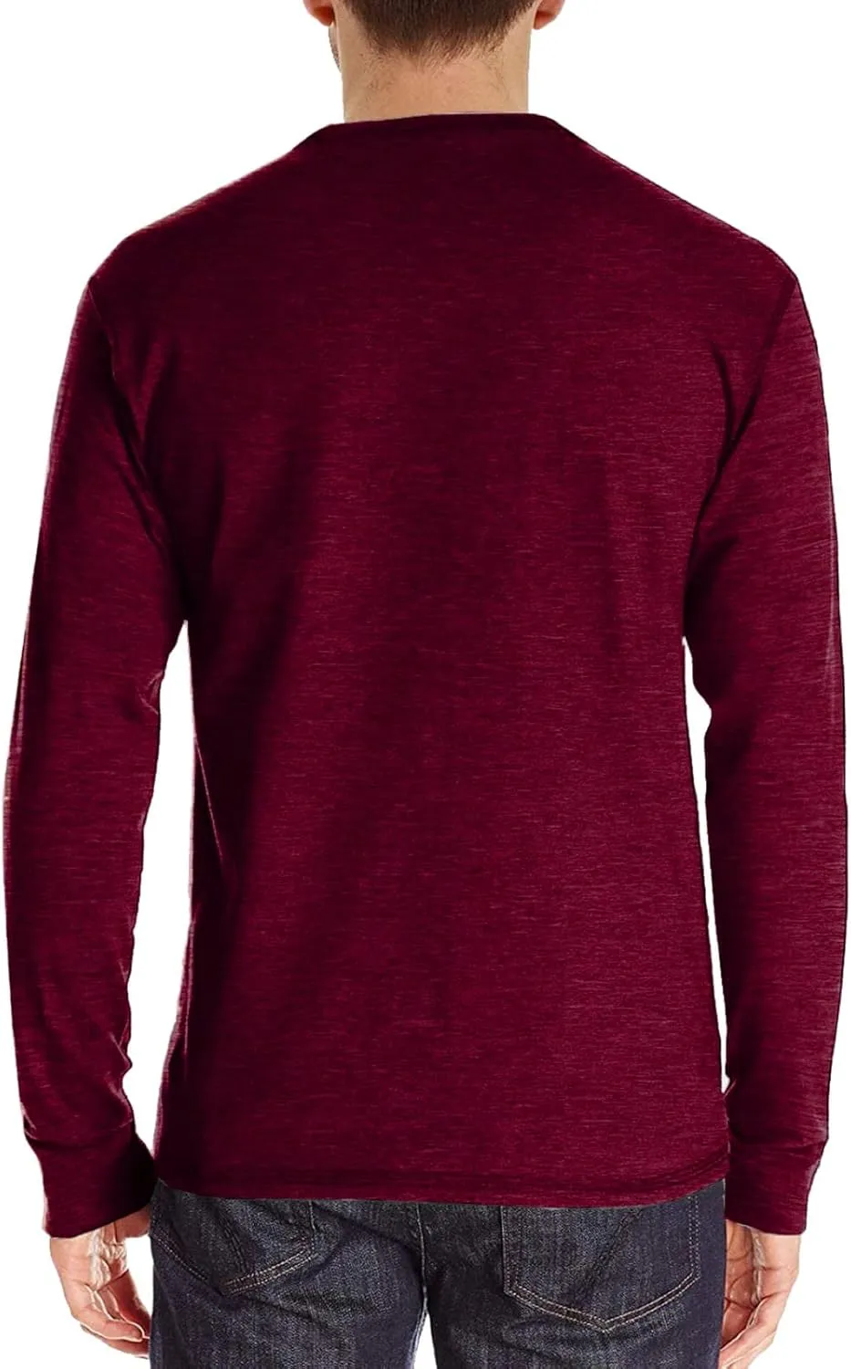 Casual Henley Shirt for Men Lightweight Fitted Long Sleeve Cotton Polo Shirts Breathable Bussiness Work Golf Tee Top