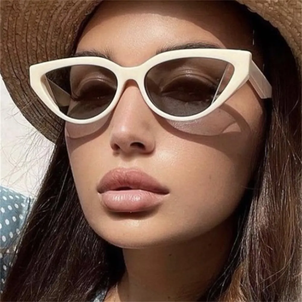 Cat Eye Sunglasses Frame Women Cateye Vintage Eyeglasses Ladies Retro Triangle Glasses Uv400