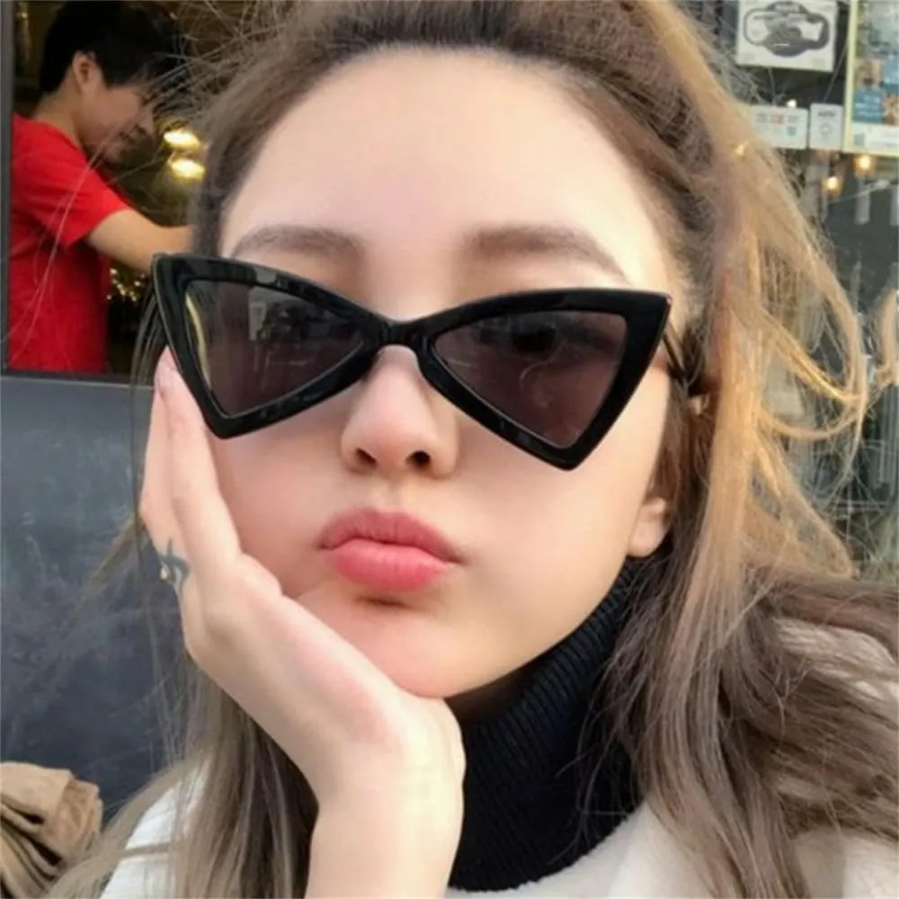 Cat Eye Sunglasses Woman Vintage Butterfly Mirror Sun Glasses Female Retro Striangle Style Eyeglasses