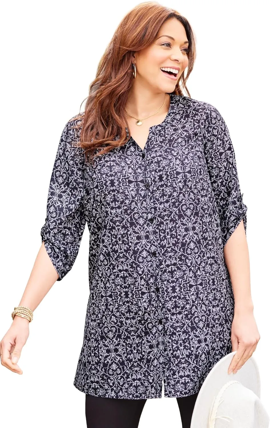 Catherines Women's Plus Size Uptown Tunic Blouse