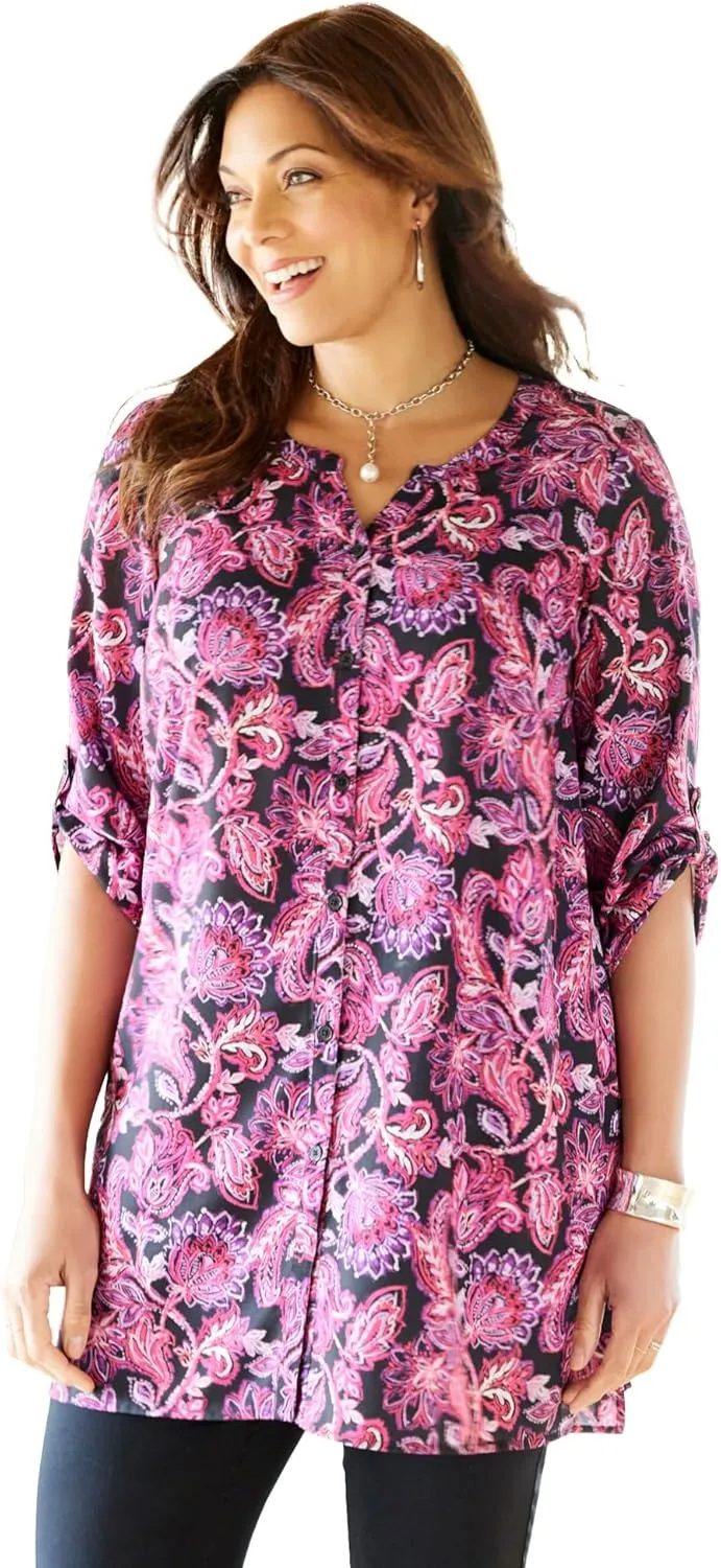 Catherines Women's Plus Size Uptown Tunic Blouse
