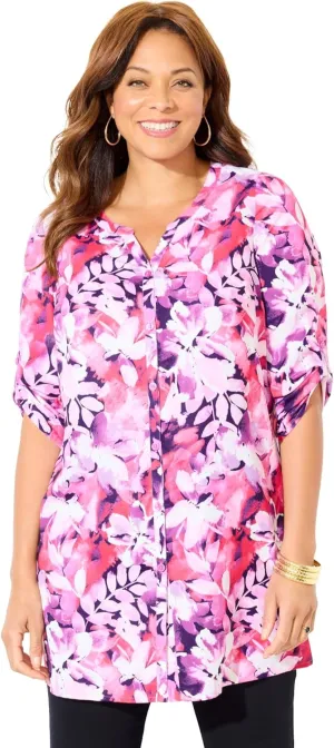 Catherines Women's Plus Size Uptown Tunic Blouse