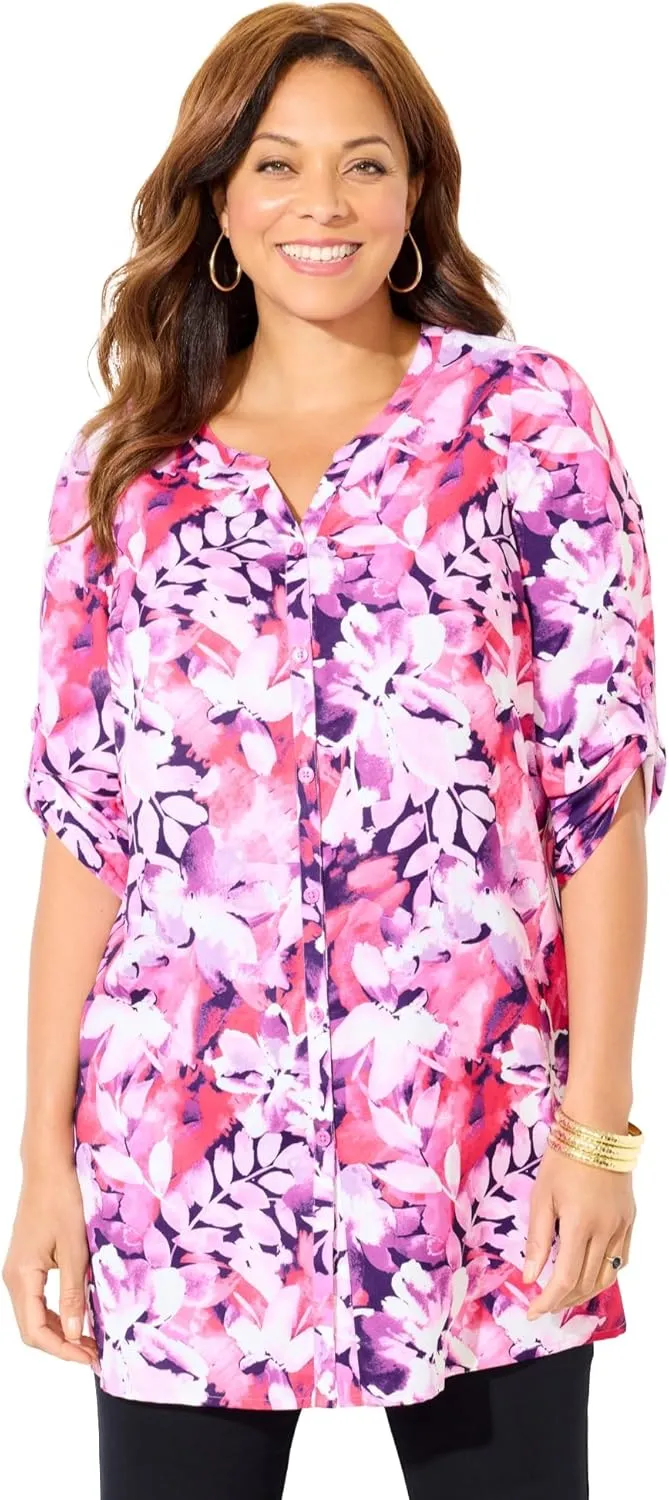 Catherines Women's Plus Size Uptown Tunic Blouse