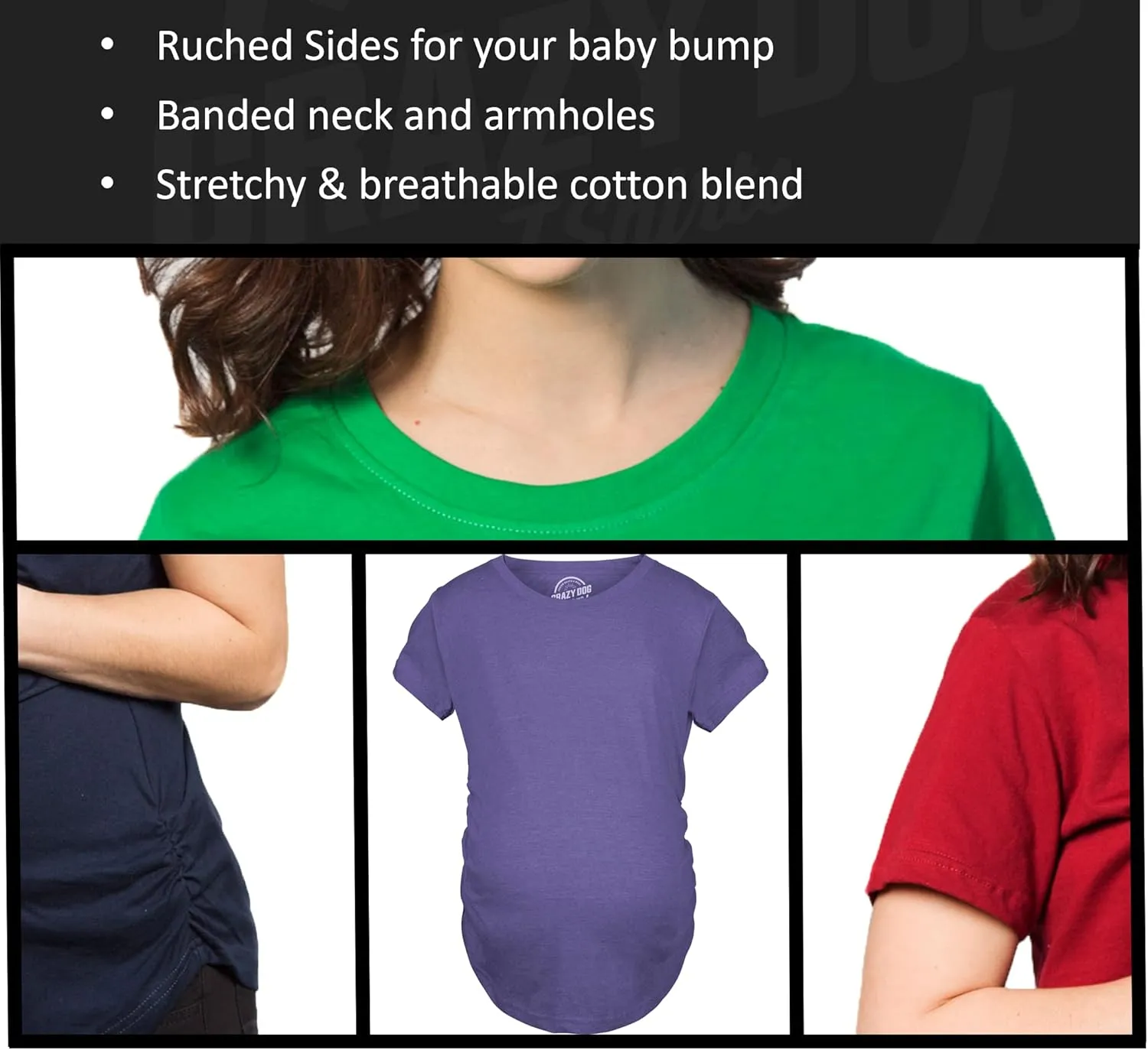 Comfortable Womens Maternity Shirts Blank Pregnancy Shirts Plain Fitted Tees