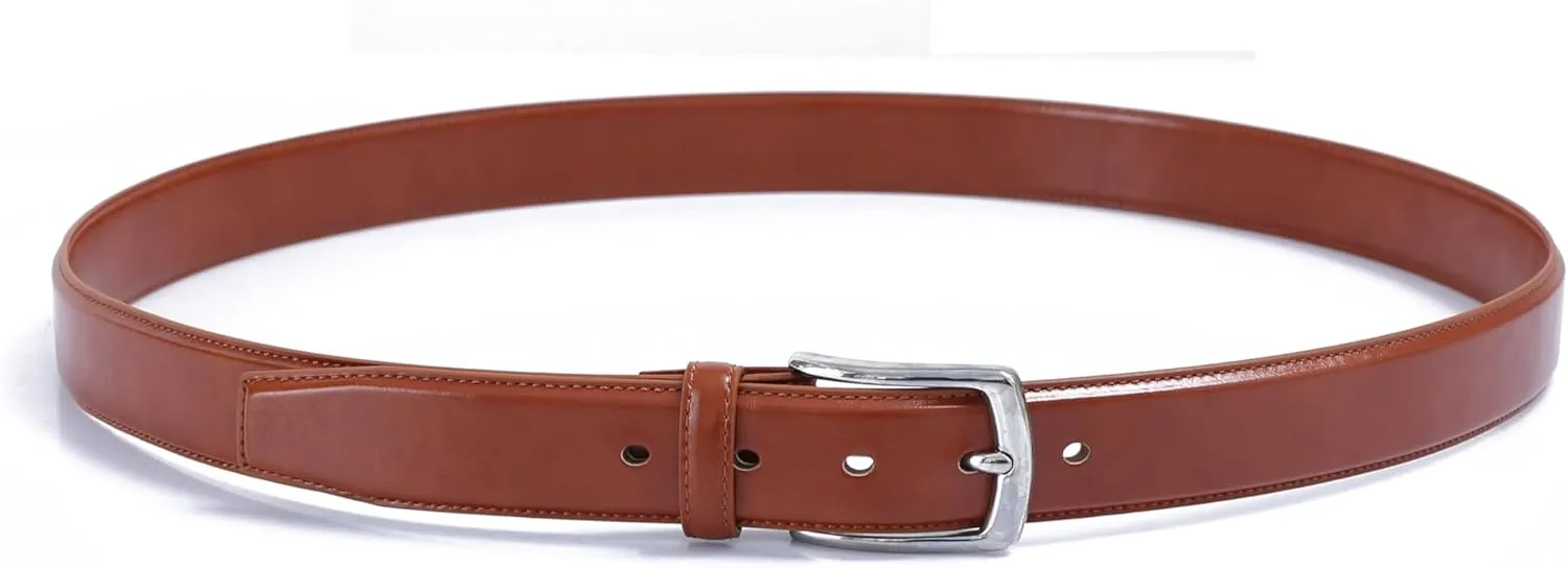 DOSHI Professional 2 - Ultra Premium Quality Polished Chrome Vegan Leather Belt - PVD Buckle Dress Belt for Men