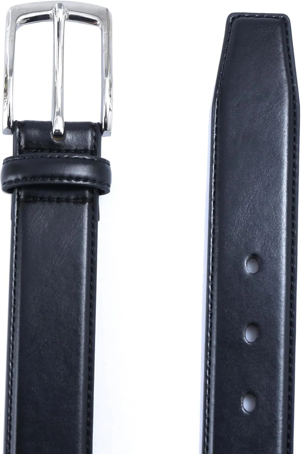 DOSHI Professional 2 - Ultra Premium Quality Polished Chrome Vegan Leather Belt - PVD Buckle Dress Belt for Men