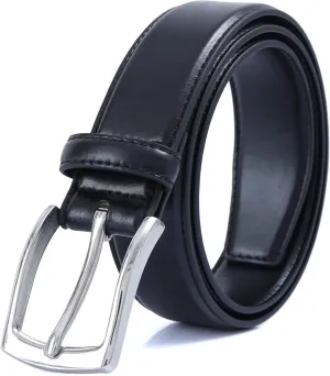 DOSHI Professional 2 - Ultra Premium Quality Polished Chrome Vegan Leather Belt - PVD Buckle Dress Belt for Men