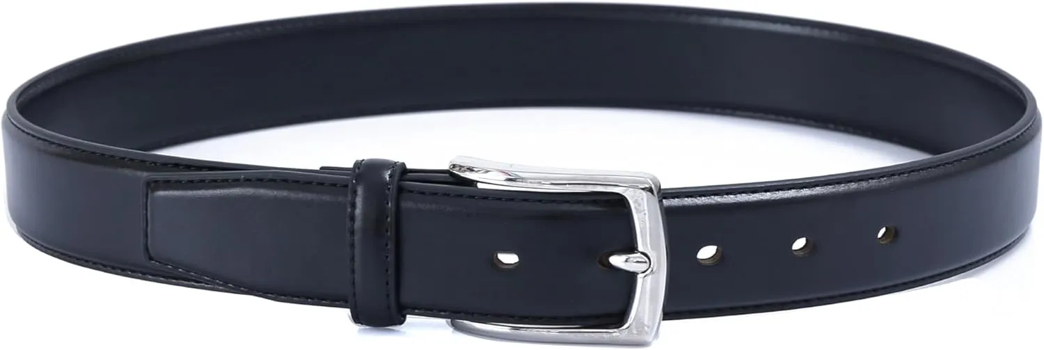 DOSHI Professional 2 - Ultra Premium Quality Polished Chrome Vegan Leather Belt - PVD Buckle Dress Belt for Men