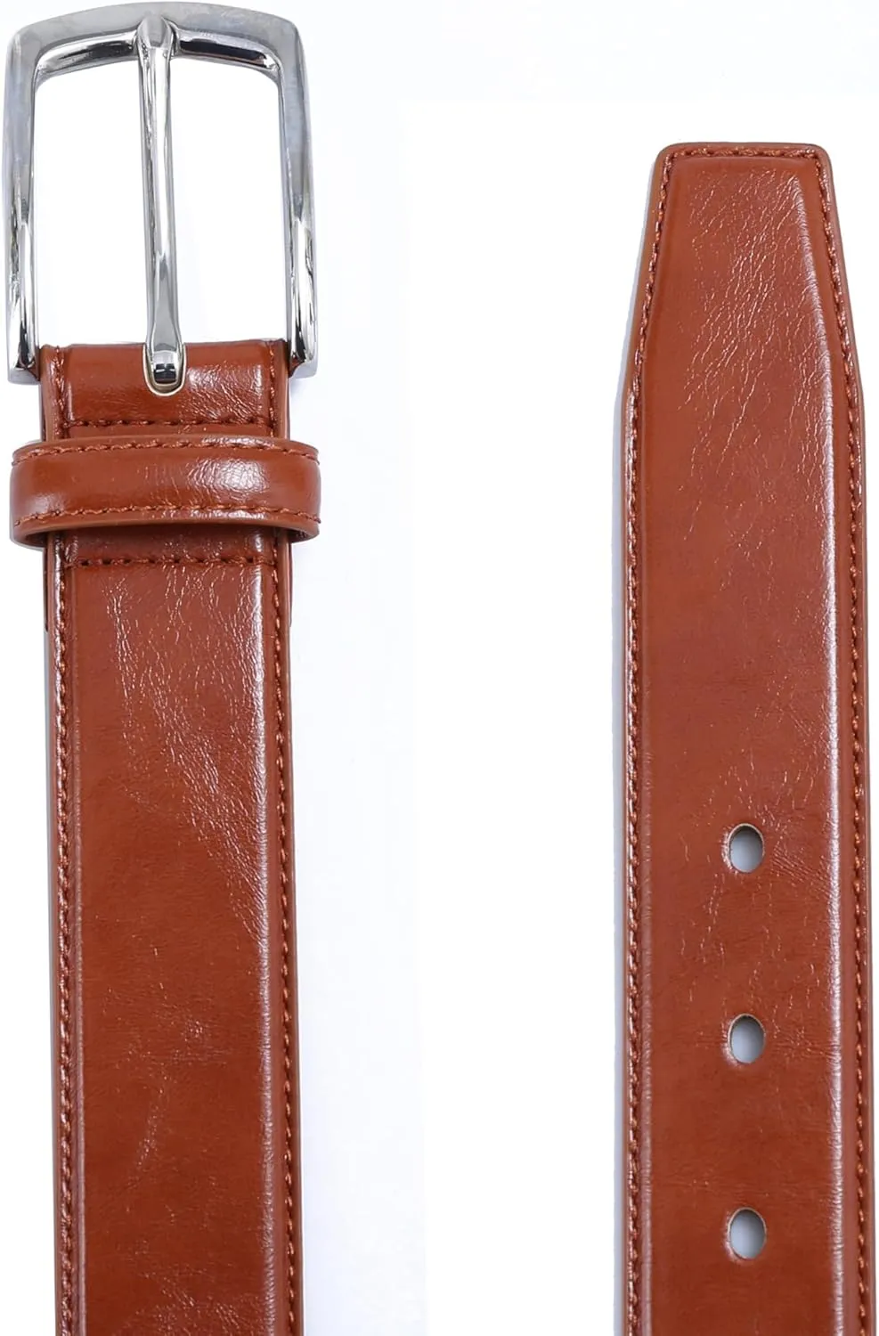 DOSHI Professional 2 - Ultra Premium Quality Polished Chrome Vegan Leather Belt - PVD Buckle Dress Belt for Men