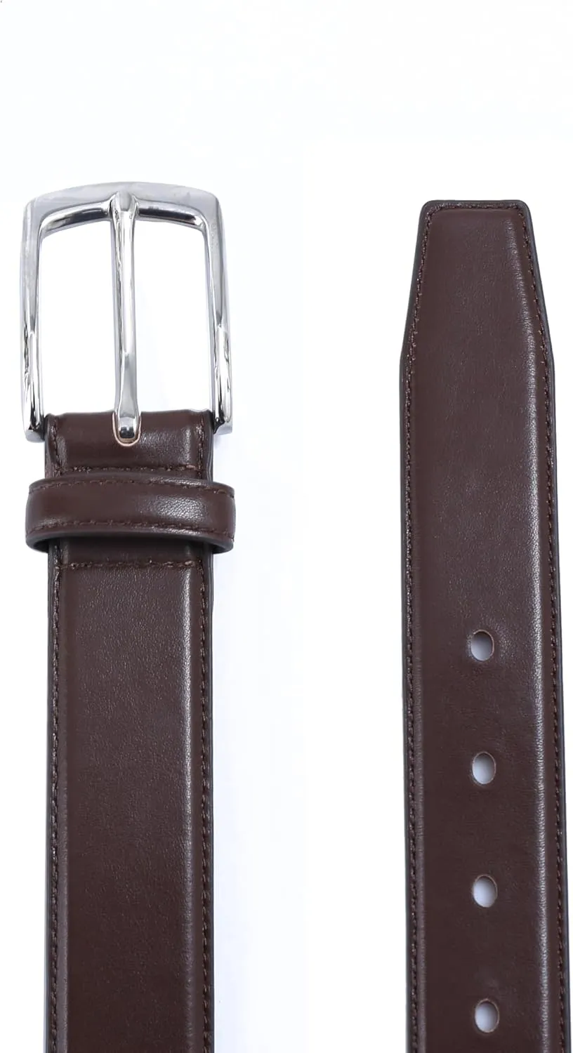 DOSHI Professional 2 - Ultra Premium Quality Polished Chrome Vegan Leather Belt - PVD Buckle Dress Belt for Men