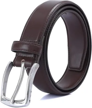 DOSHI Professional 2 - Ultra Premium Quality Polished Chrome Vegan Leather Belt - PVD Buckle Dress Belt for Men