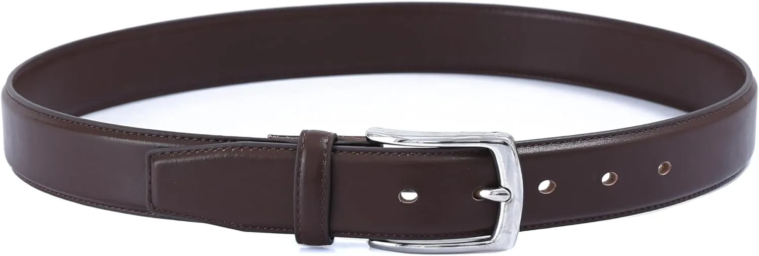 DOSHI Professional 2 - Ultra Premium Quality Polished Chrome Vegan Leather Belt - PVD Buckle Dress Belt for Men