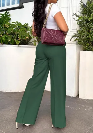 Famnbro Womens Dress Pants Slacks High Waisted Wide Leg Yoga Business Work Pants Trousers