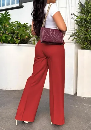 Famnbro Womens Dress Pants Slacks High Waisted Wide Leg Yoga Business Work Pants Trousers
