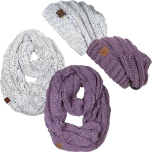 Funky Junque Premium Slouchy Beanie & Infinity Scarf Set - Mothers Day Gift - Warm Winter Bundle