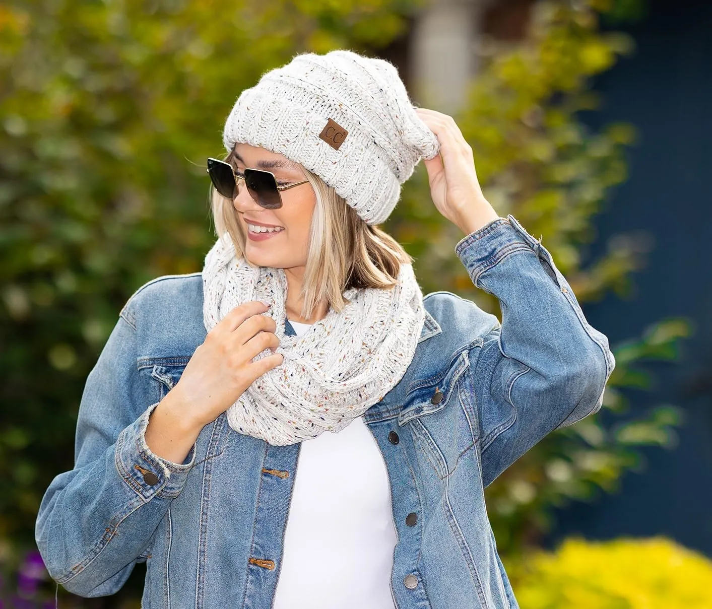 Funky Junque Premium Slouchy Beanie & Infinity Scarf Set - Mothers Day Gift - Warm Winter Bundle