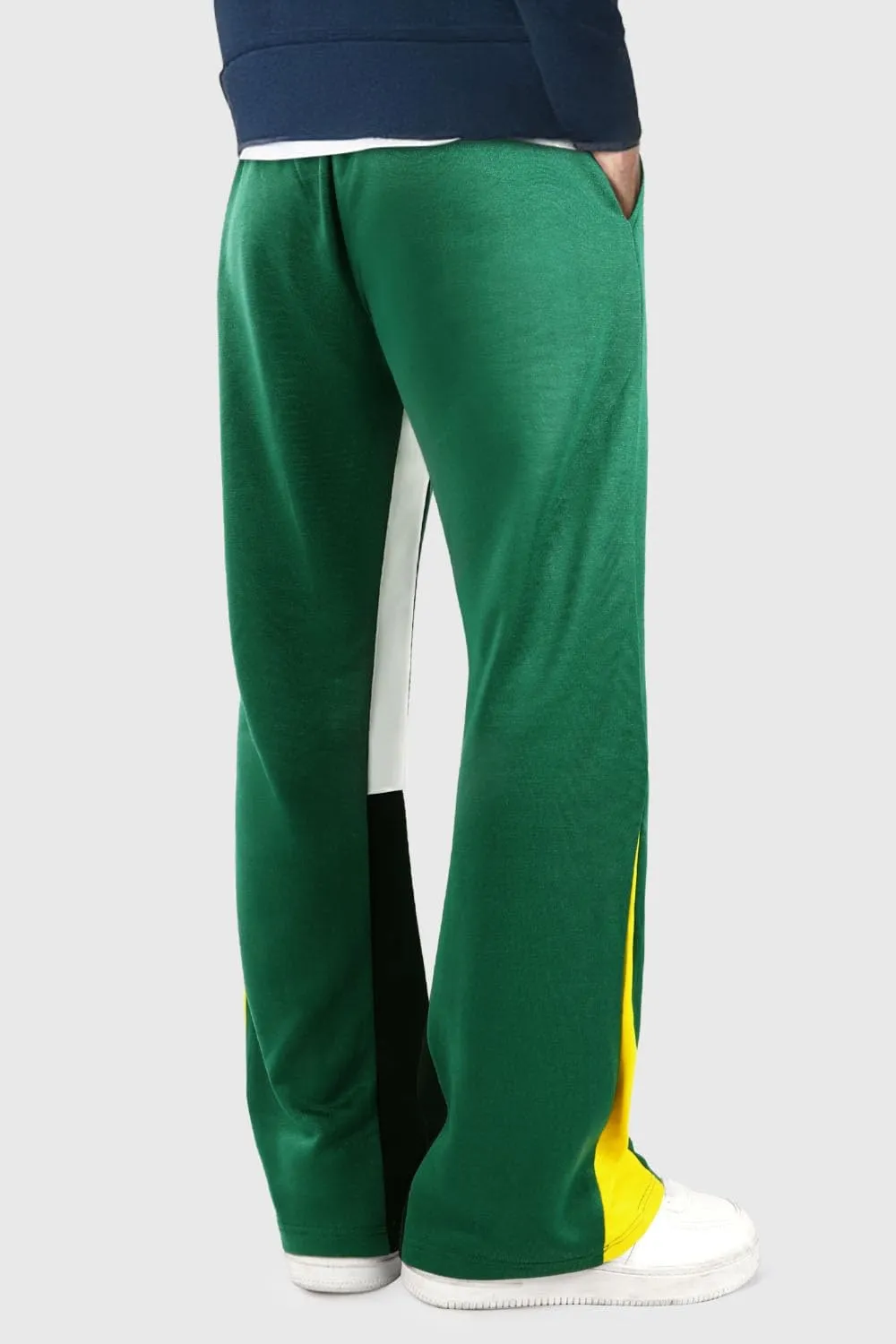 GINGTTO Mens Sweatpants Open Bottom Patchwork Stacked Paint Track Pants