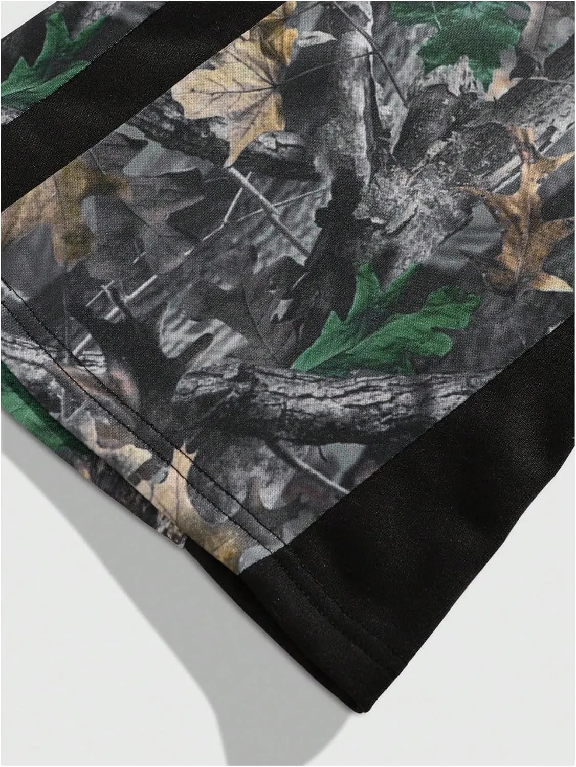GORGLITTER Men's Camo Sweatpants Drawstring Waist Patchwork Stacked Flared Joggers