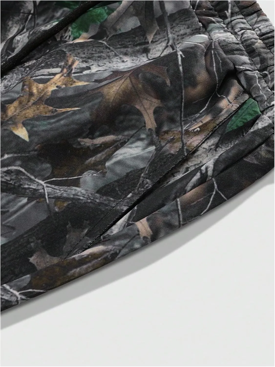 GORGLITTER Men's Camo Sweatpants Drawstring Waist Patchwork Stacked Flared Joggers