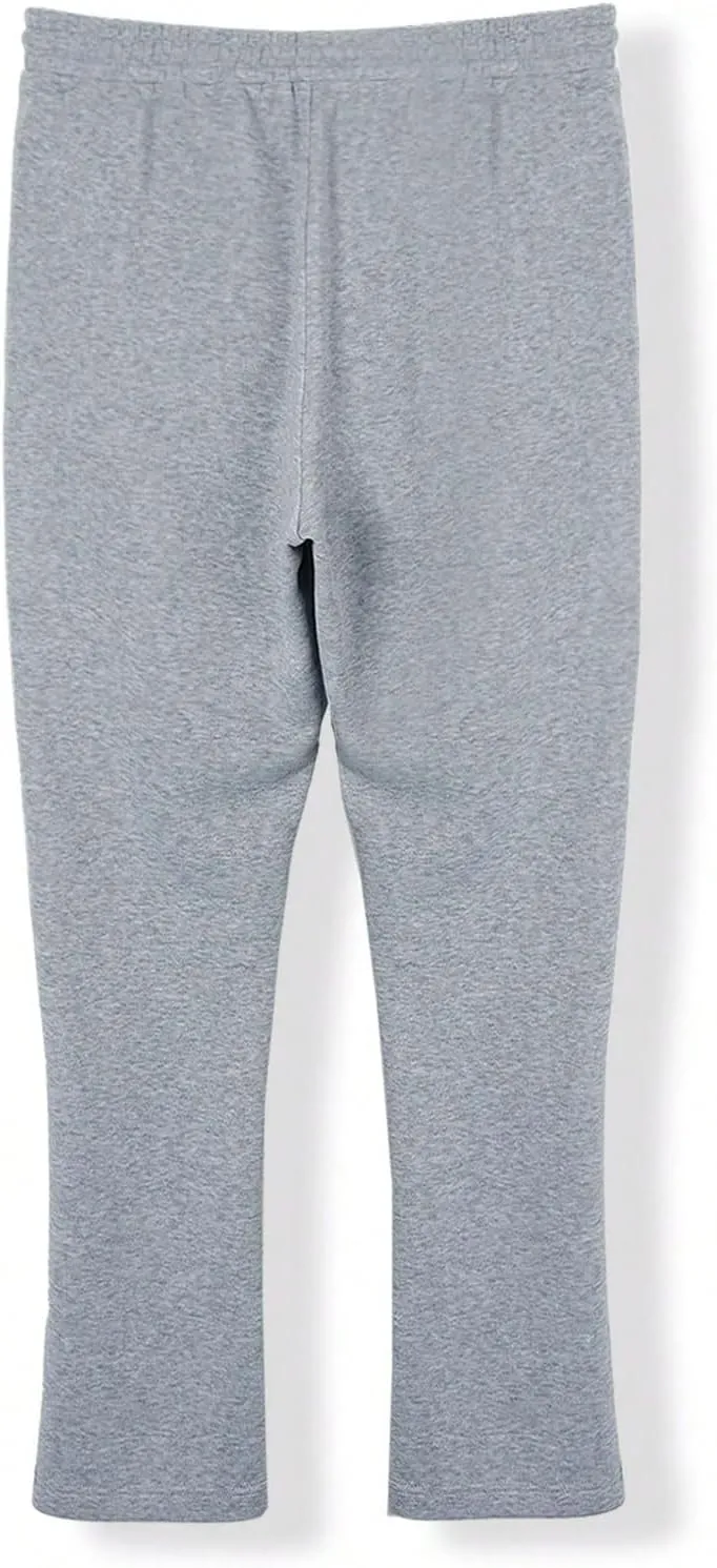 GORGLITTER Men's Letter Graphic Drawstring Waist Pants Stacked Flared Cool Sweatpants with Pockets