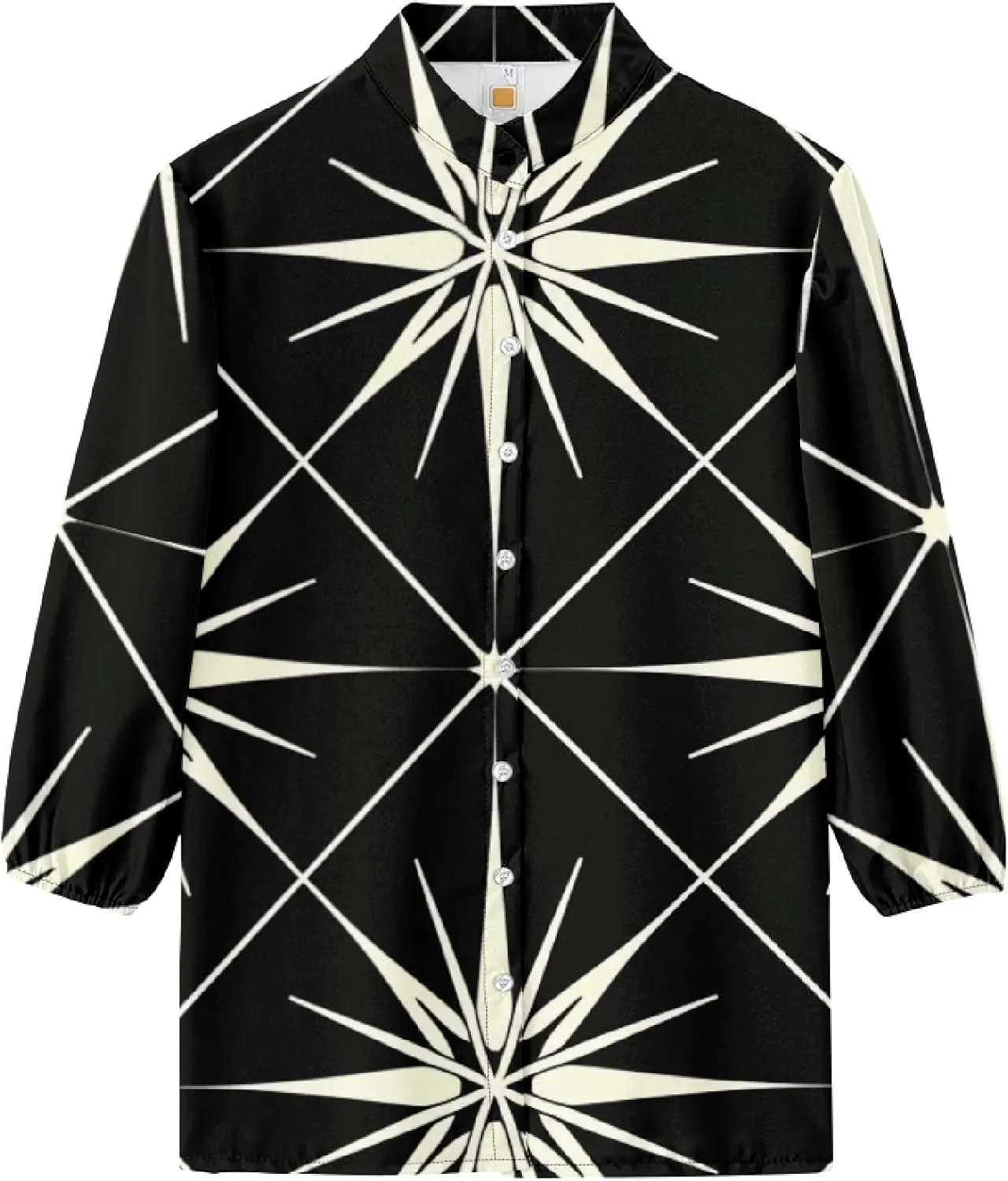 Hawaiian Shirts for Women 3/4 Length Sleeve Womens Tops Casual Loose Fitted Button Down Shirts for Women