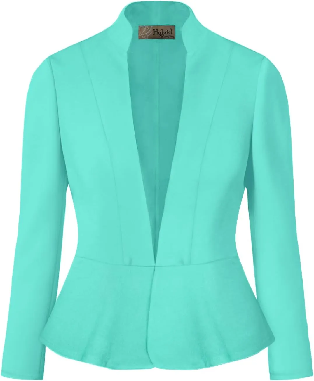 Hybrid & Company Women's Casual Work Office Elegant Open Front Premium Nylon Blazer Jacket